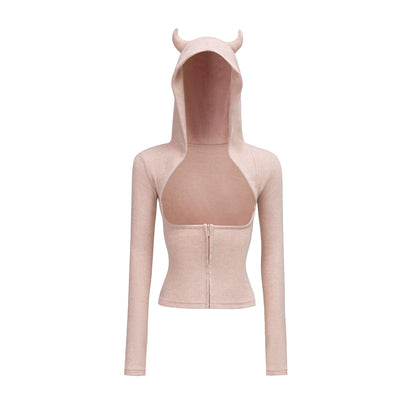 Devil Horn Sweatshirt Bootcut Pants Set-Up