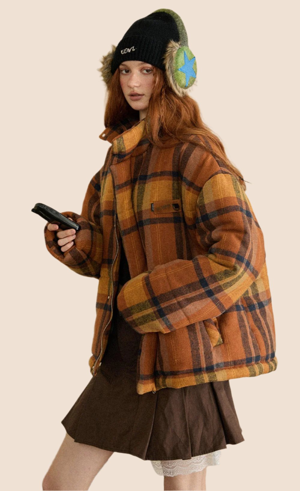 Plaid Down Cotton Bread Jacket