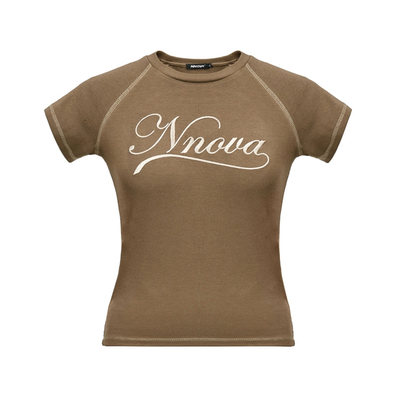 Embroidered Raglan T-Shirt