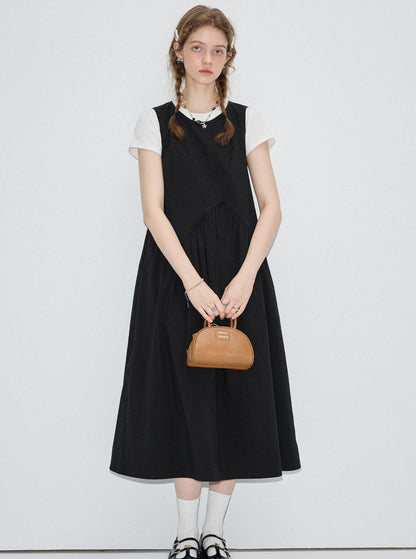 Temperament Irregular Stitched Vest Dress