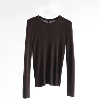 Women's Crew Neck Wool Knit Top