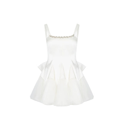 Swan Dance Mesh Panelled Slip Dress