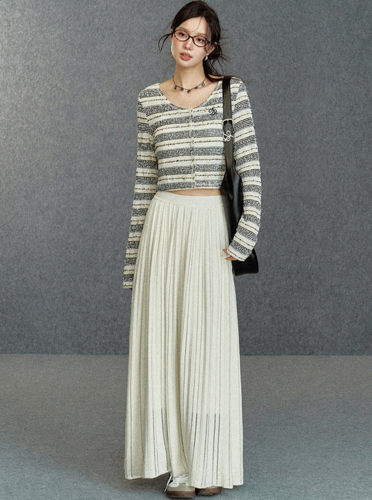 ORIGINAL WHITE MICRO A-LINE KNIT SKIRT