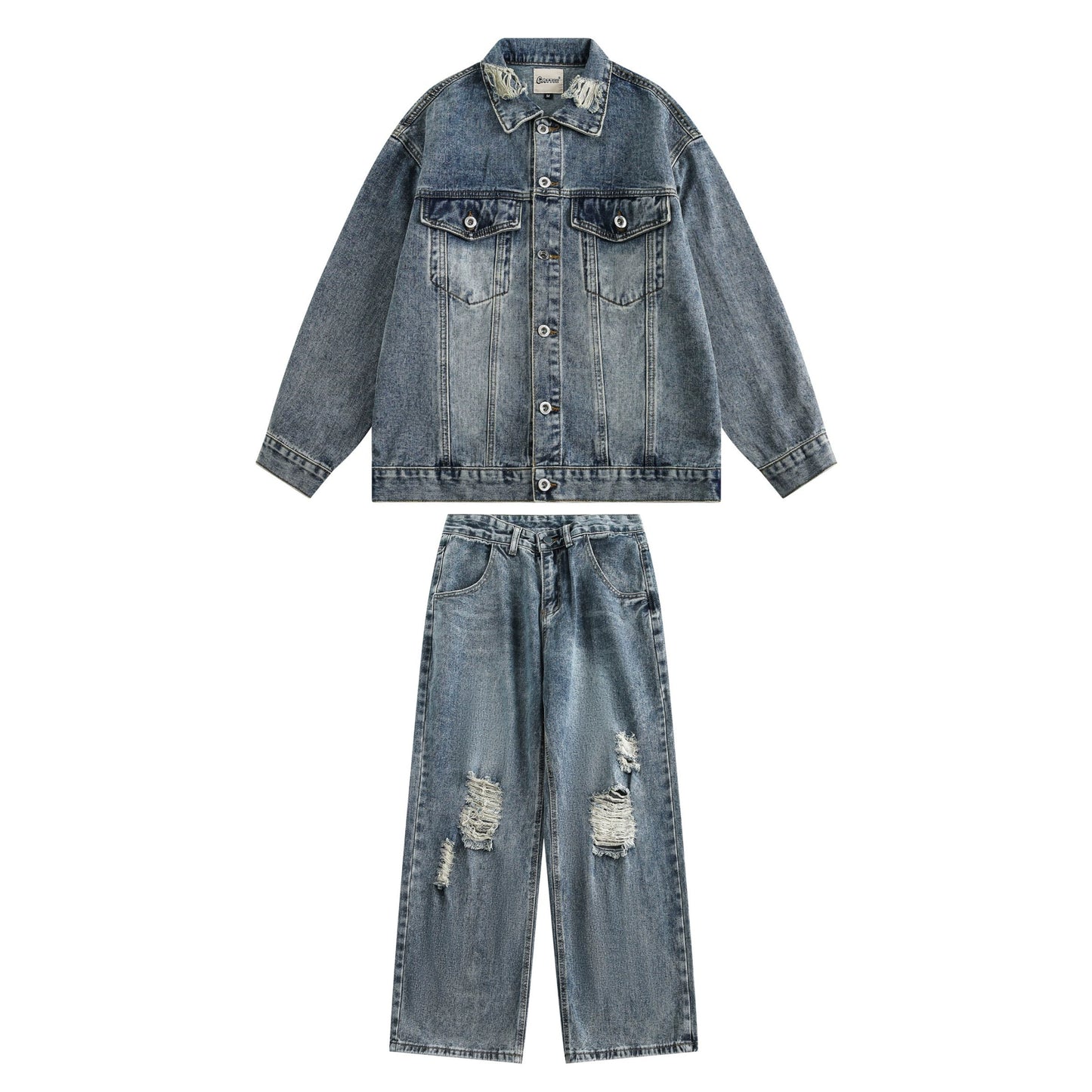 Washed Denim Jacket Set