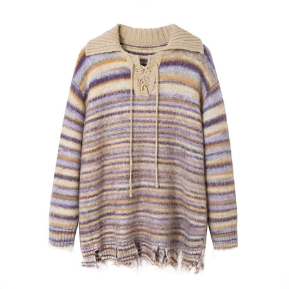 Vintage Striped Loose Sweater