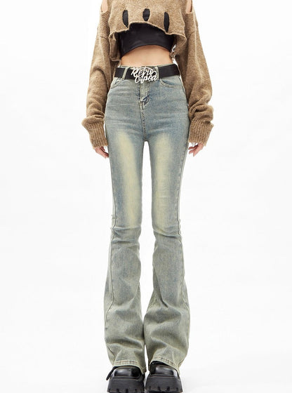 Casual Straight Flared Jeans Pants