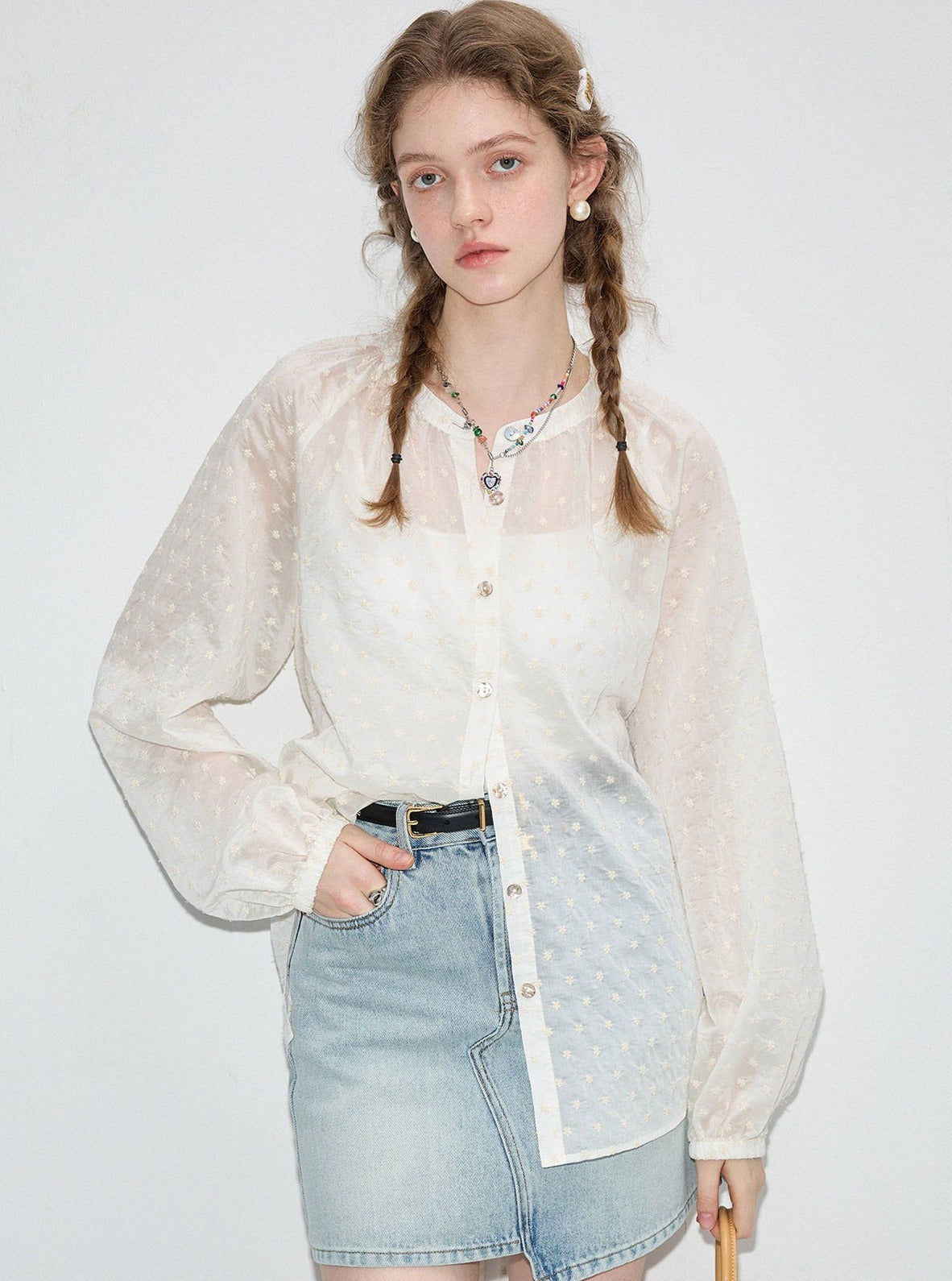 Tencel Embroidered Slim Shirt