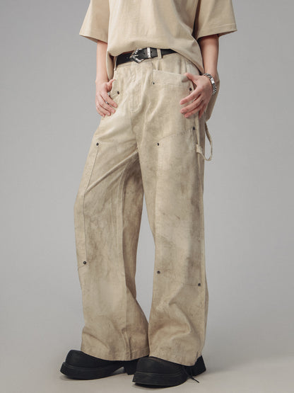 Retro mottled wasteland style logging pants