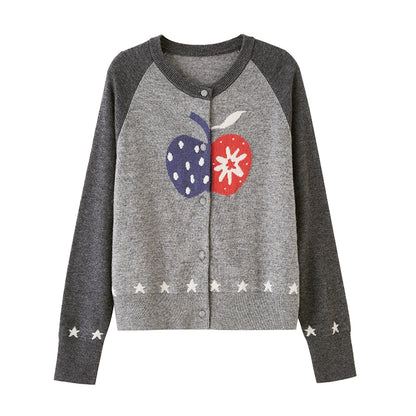 Apple Wool Blend Slim Fit Knitted Cardigan