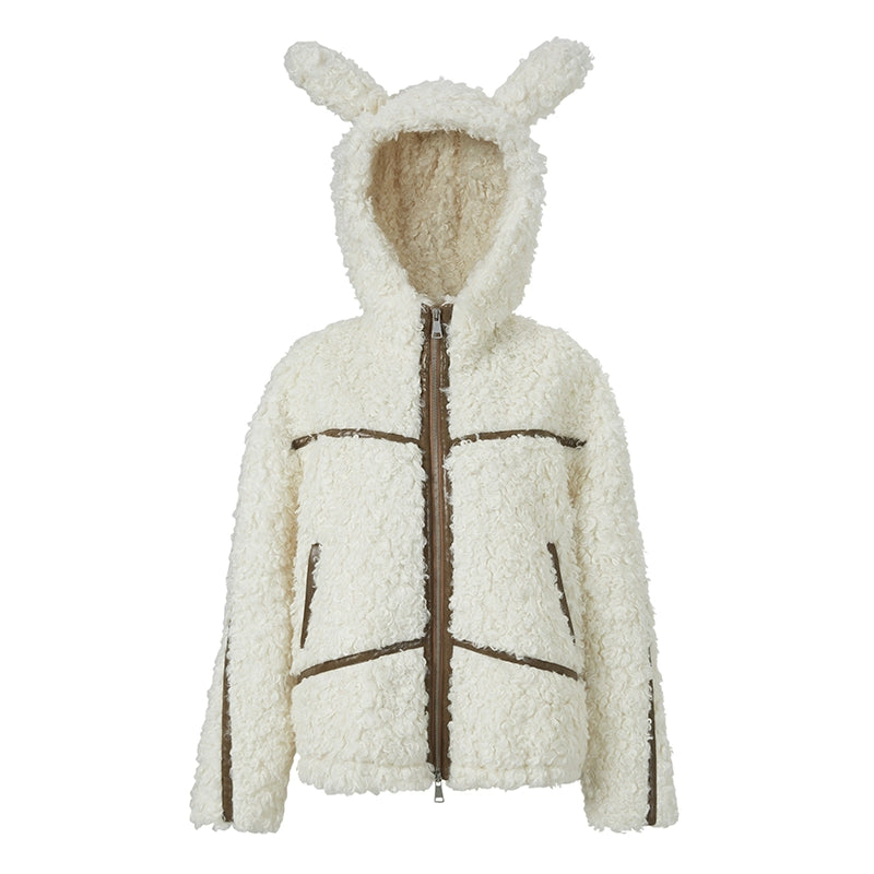 Rabbit ears imitation antelope roll imitation coat