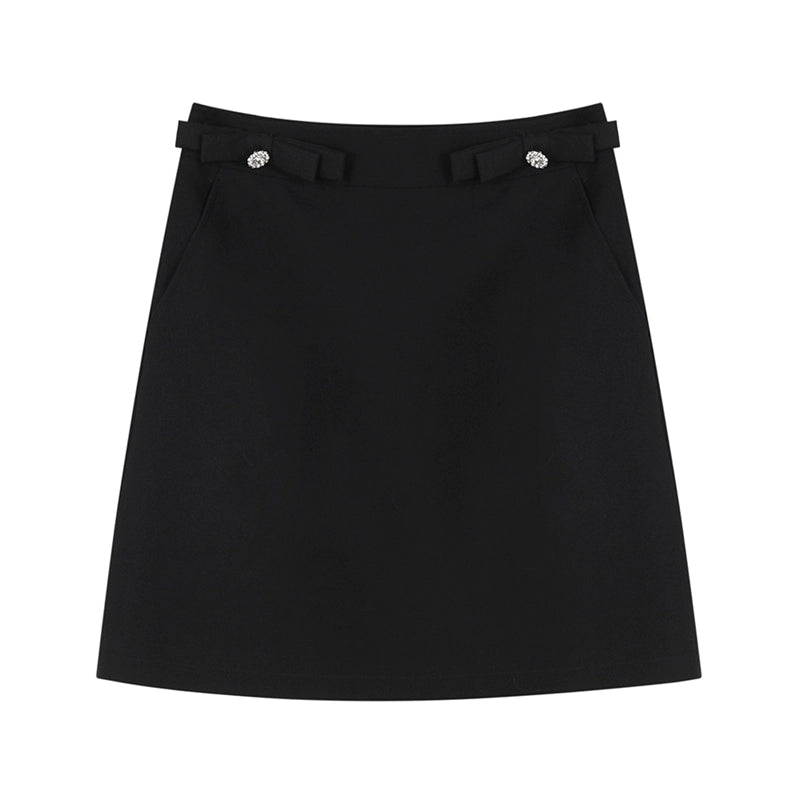 Bow Slim A-Line Skirt