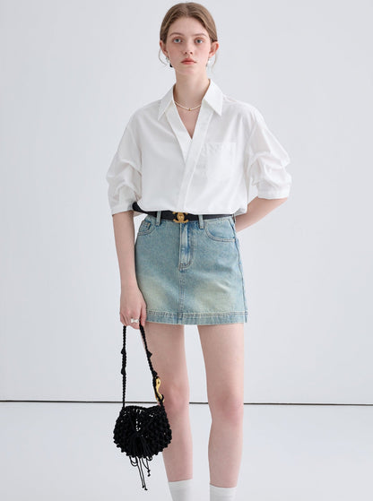 Retro Temperament Denim Skirt