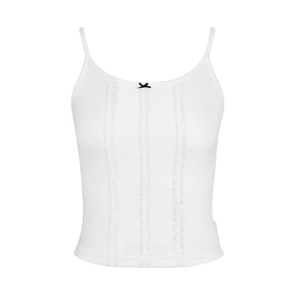 Summer Lace Suspenders Cropped Vest