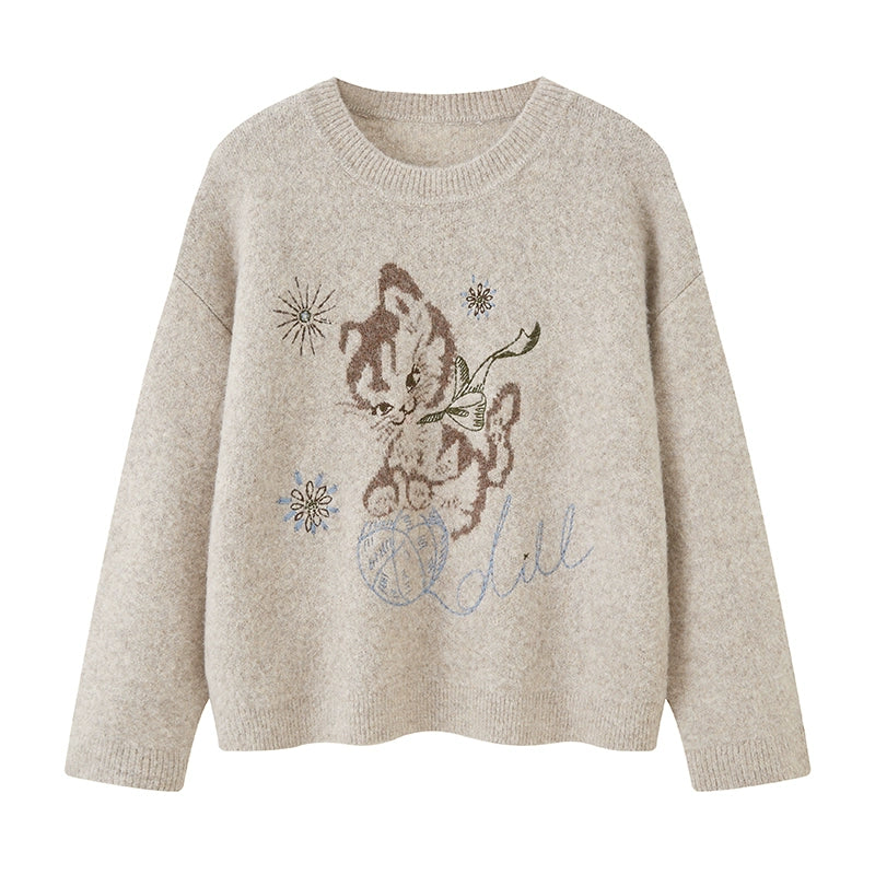 Furball Crew Neck Loose Sweater