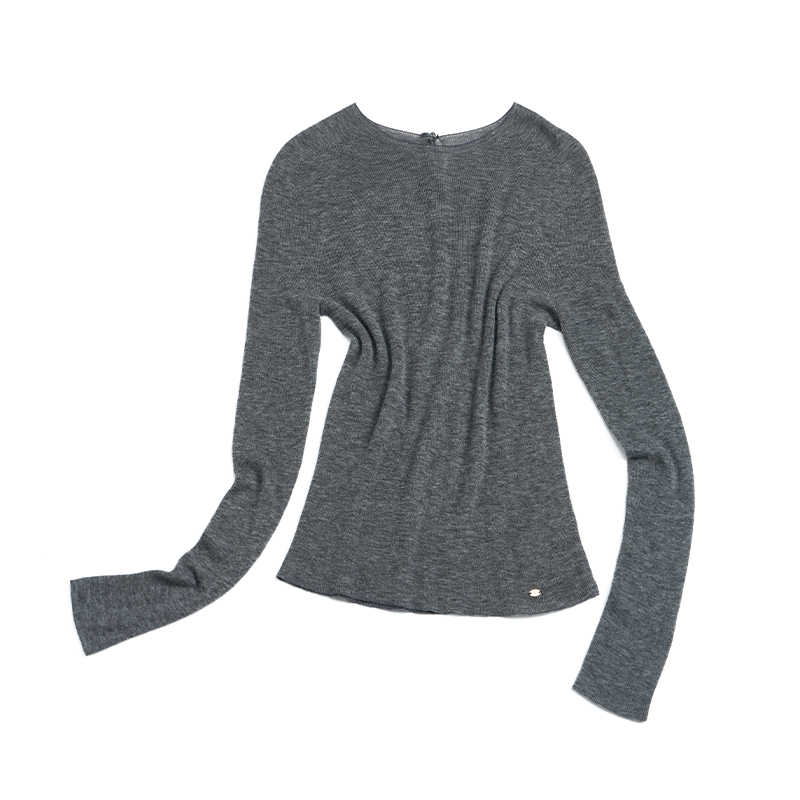Water-Soluble Wool Knitted Blouse
