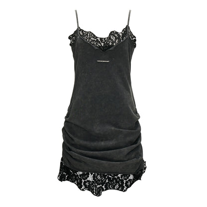 Spliced Lace Gray Sundress