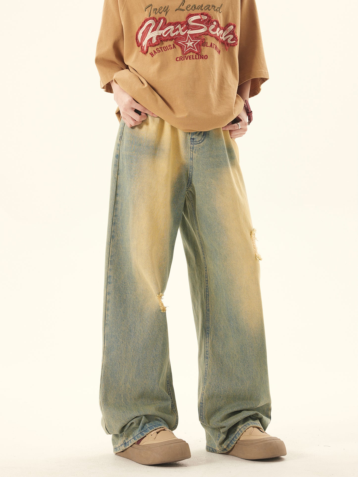 Loose Yellow Mud Dyed Pants