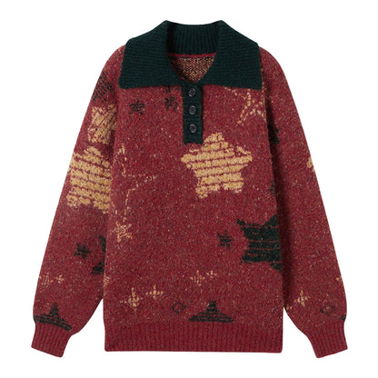 Color-Blocked Star Polo Top