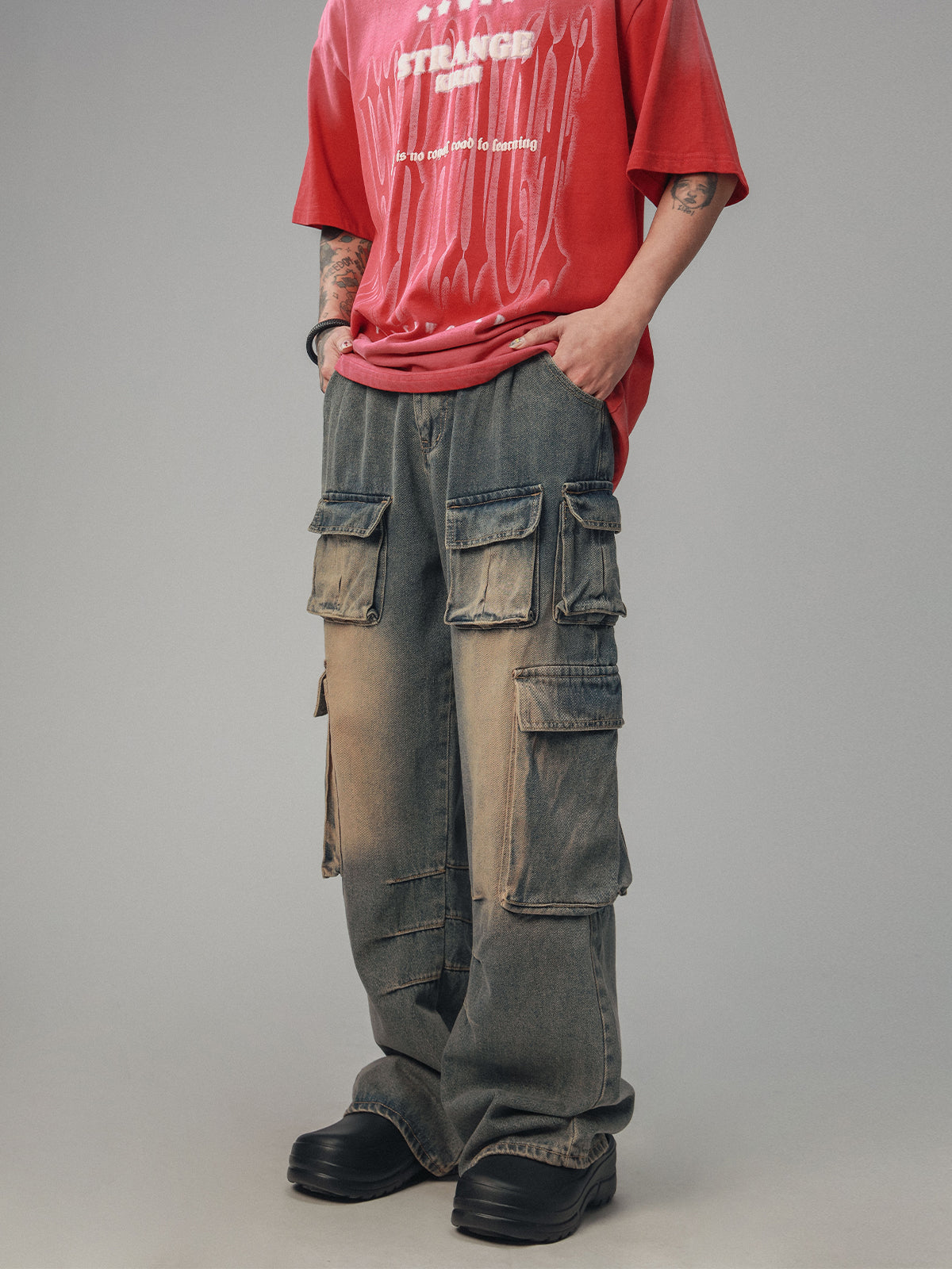 Retro Dyed Straight Leg Cargo Pants