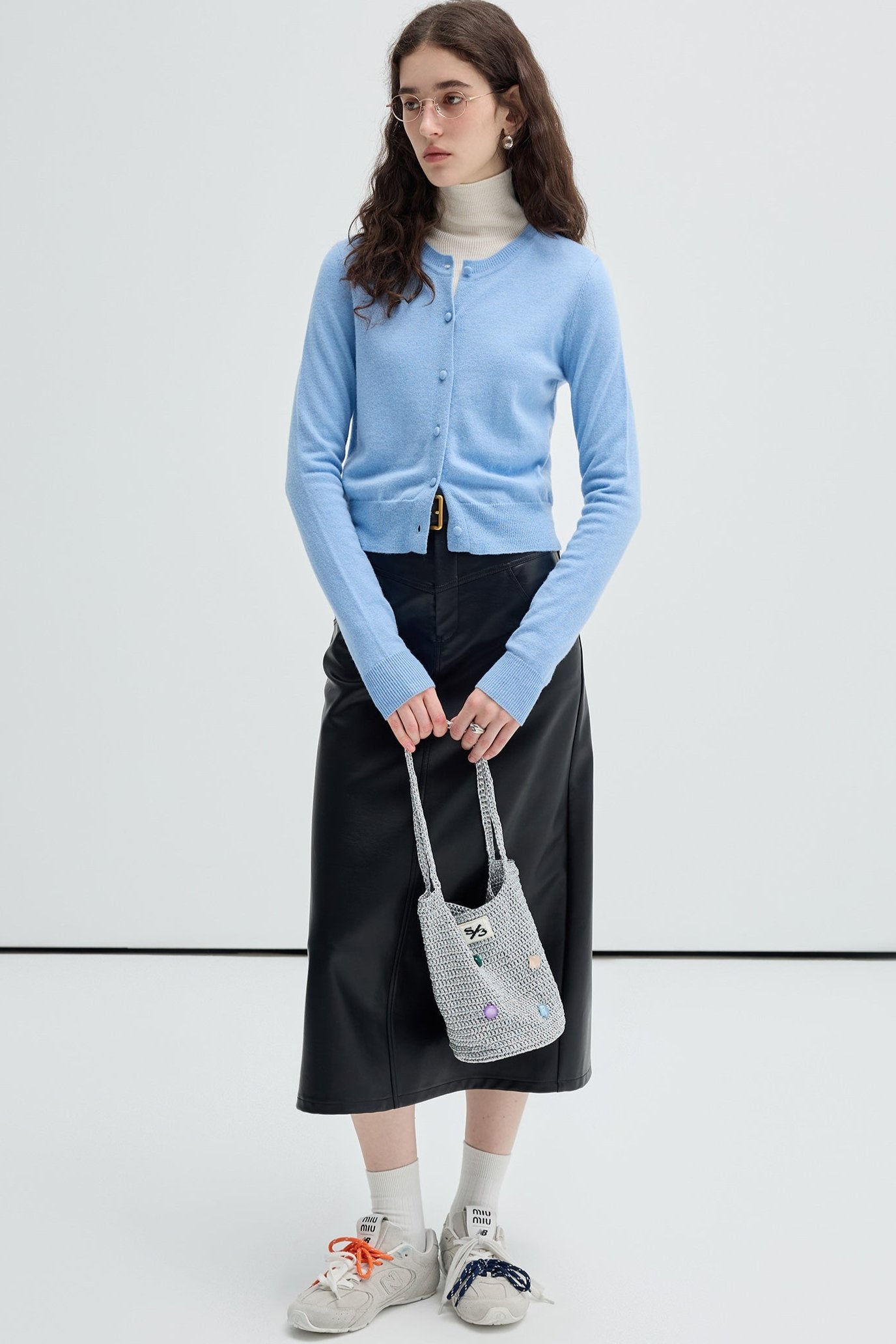 [100% of sheep's wool] VEGA CHANG Grey Knitwear Women's Pre-Fall 2024 New Simple Commuter Top