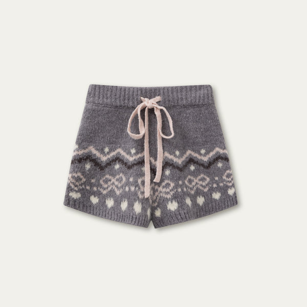 Knitted Jacket And Shorts Scarf Set-Up