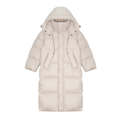 Thickened hooded down jacket