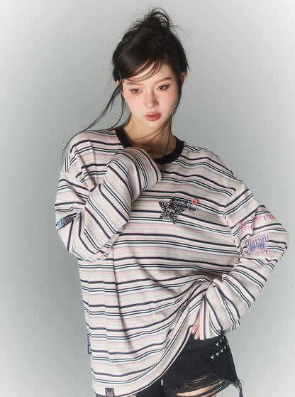 Striped Loose Long Sleeve Top