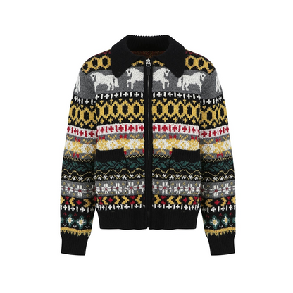 Textured Little Horse Cardigan