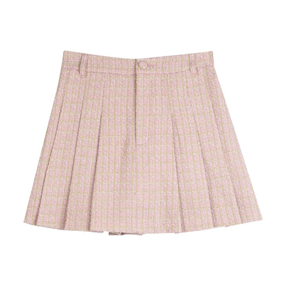 Retro Short Jacket Pleated Skirt Set