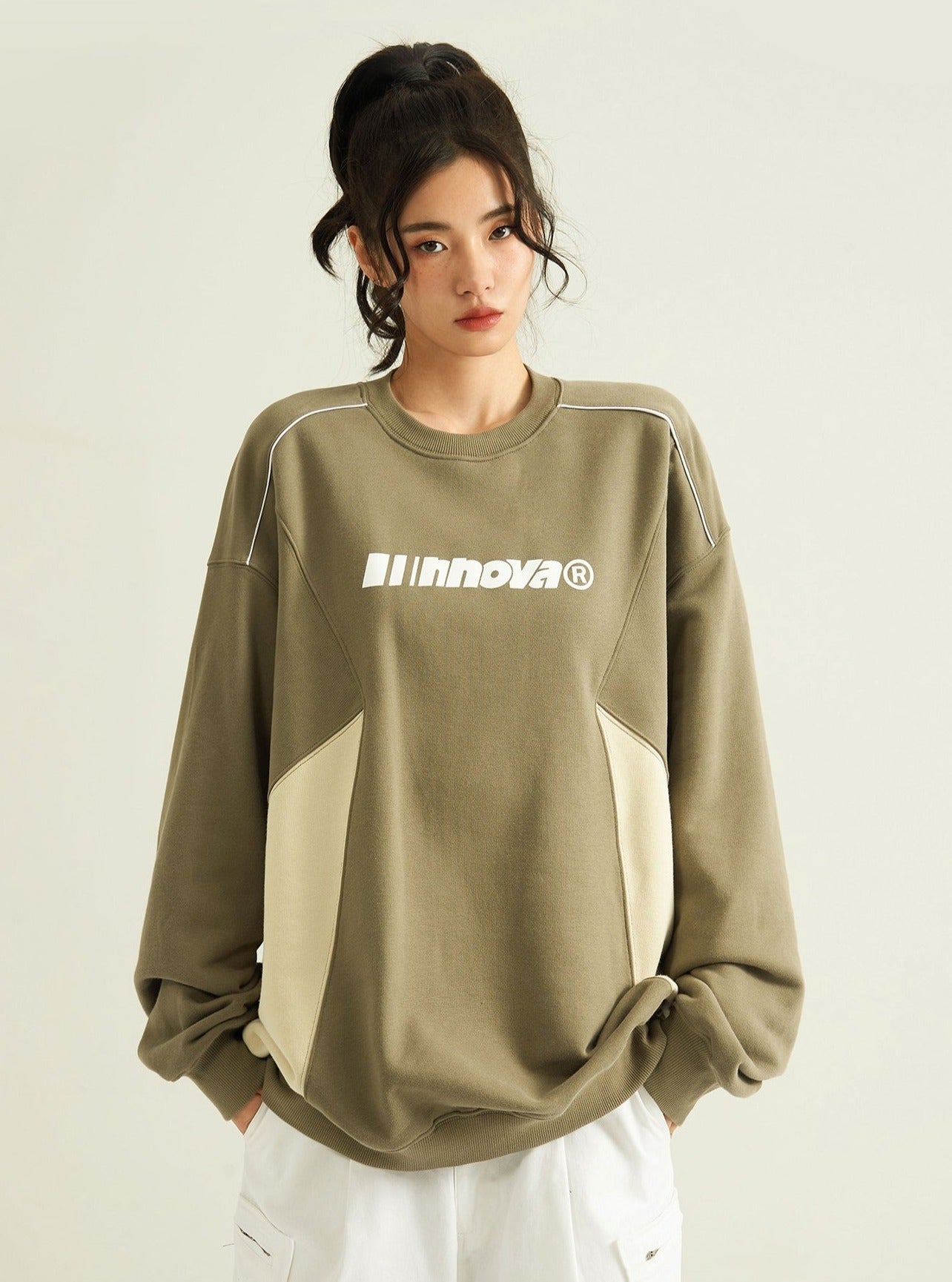 Crewneck Langarm -Paar Sweatshirt