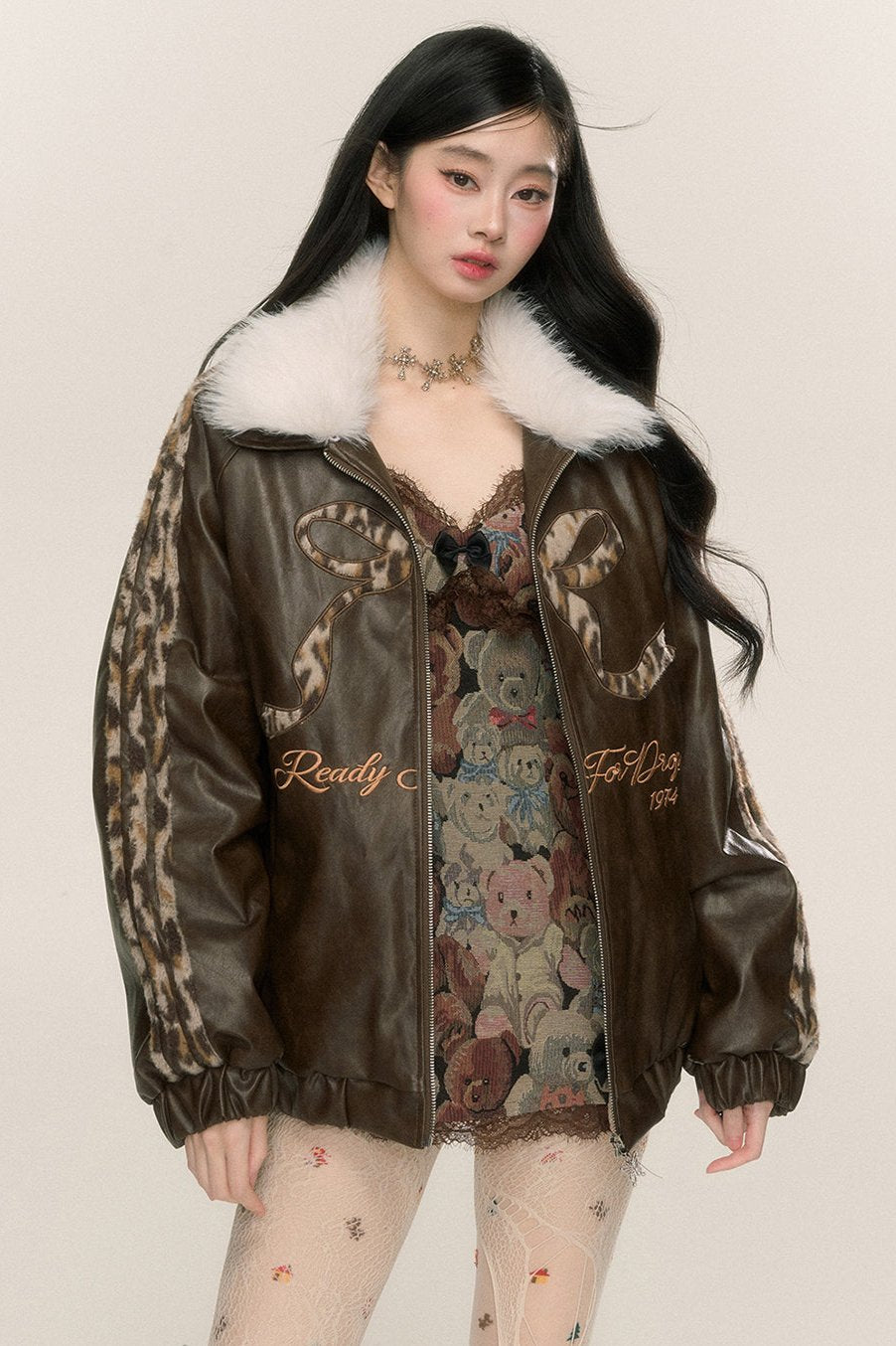 Fur Collar Leather Jacket