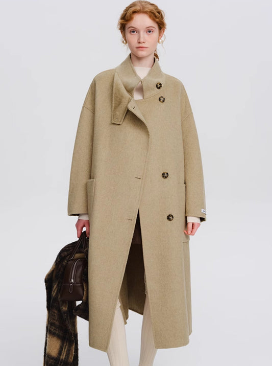 midi double-faced wool coat