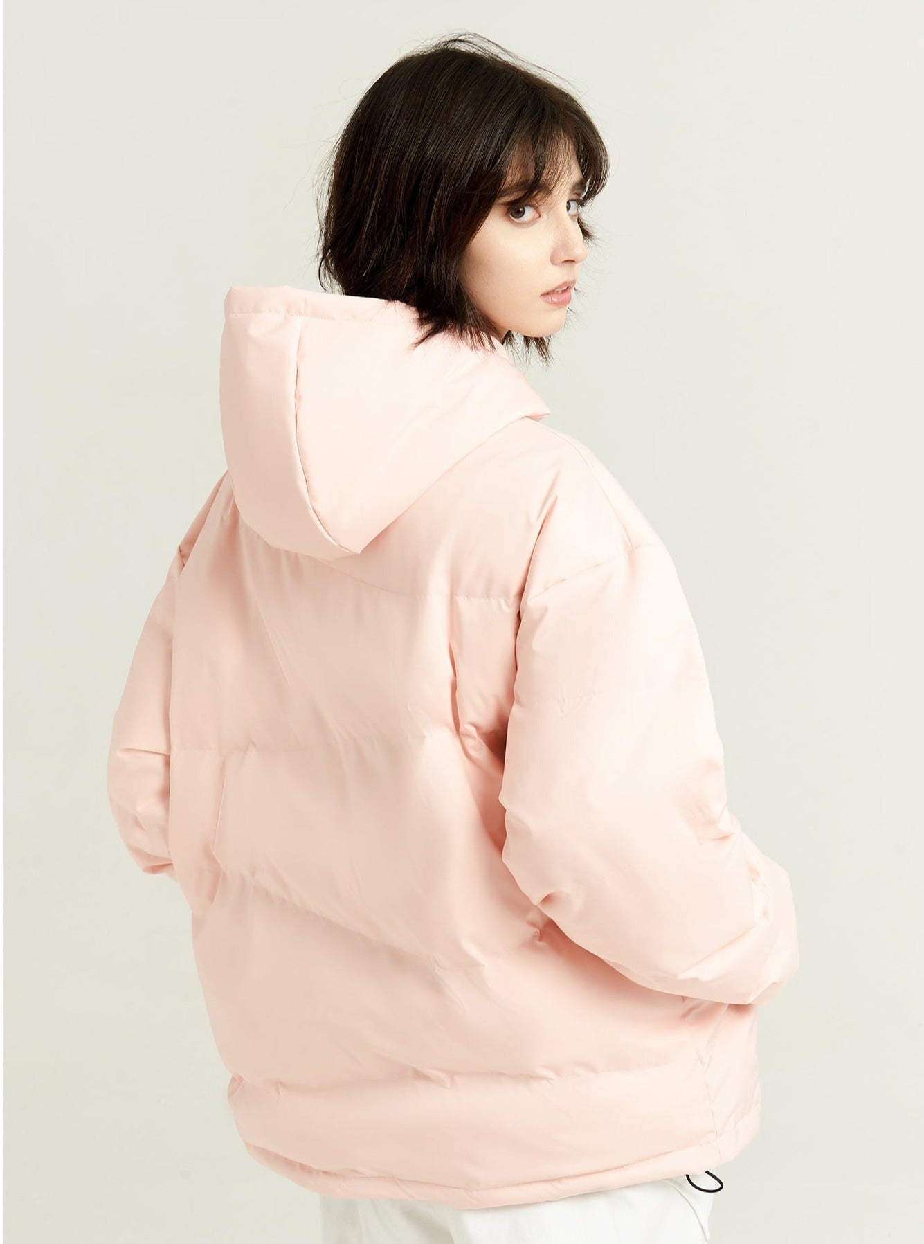 Basic LOGO hooded thick coat