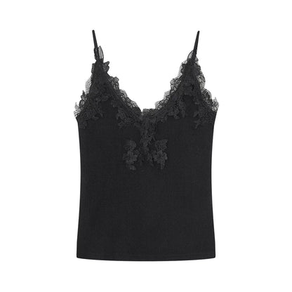 Soft Velvet Texture Lace Camisole