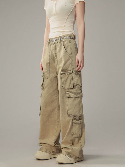 Vintage Distressed Pocket Cargo Pants