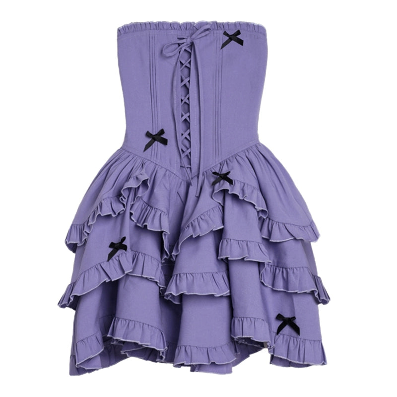 Black and Purple Slim Waist Dress
