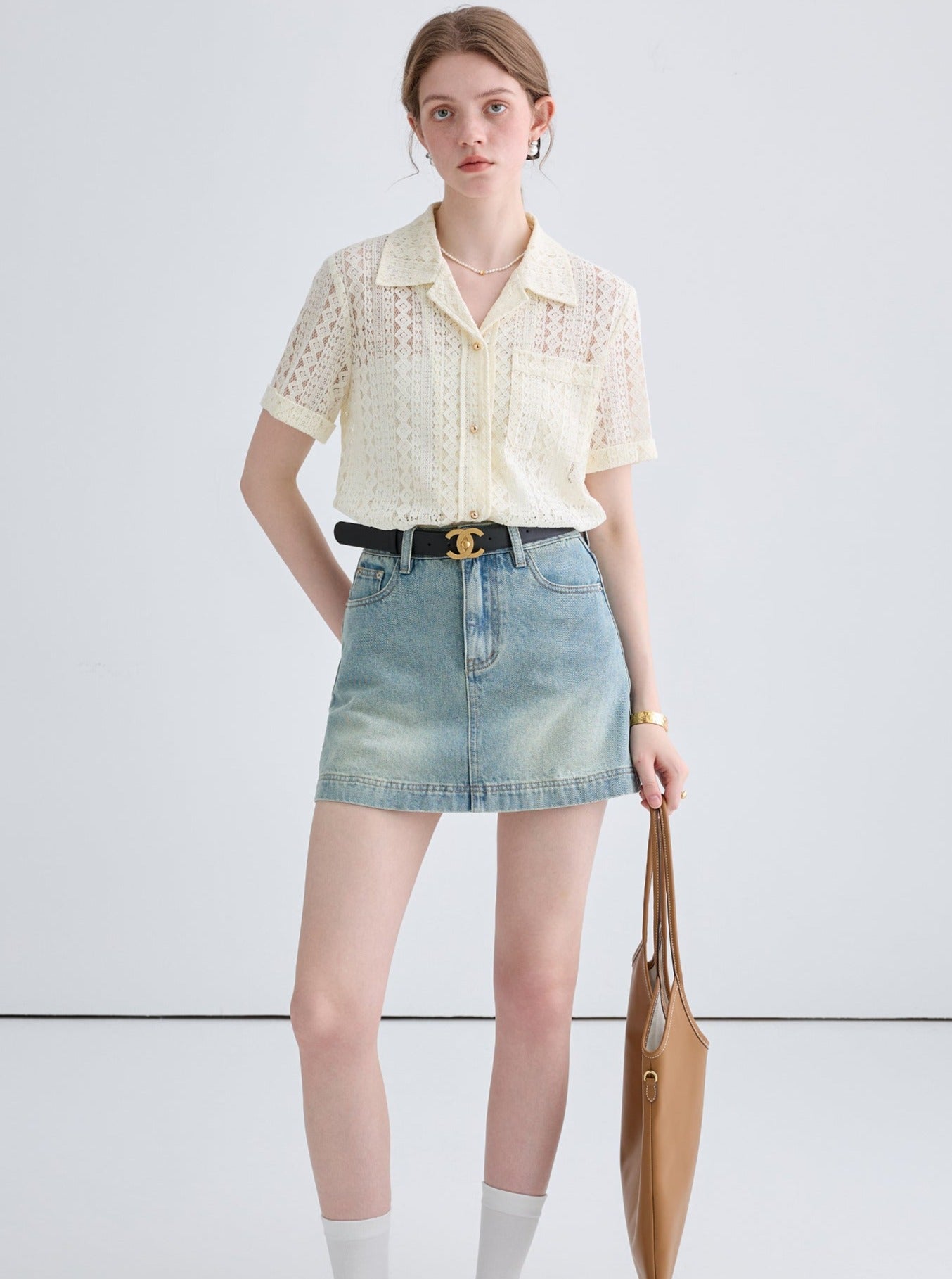 Retro Temperament Denim Skirt