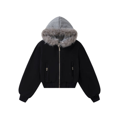 Thickened Stitching Fake Two Sweatshirt Jacket