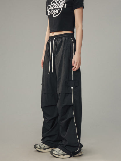 Unisex Black Casual High Street Pants