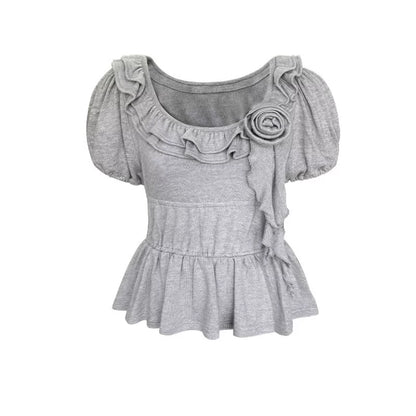 Gray Polka Dot Knitted Shirt Set-Up