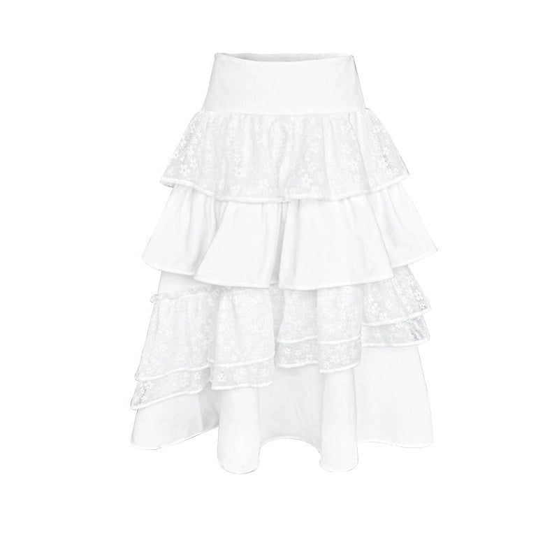 Vintage White Flower Puffy Skirt