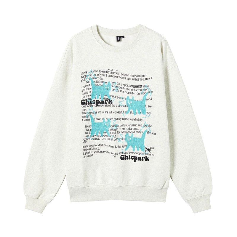 Letter Print Jacquard Sweater