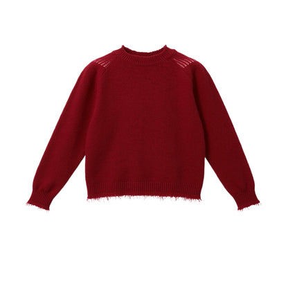 Fringed Raw Edge Sweater