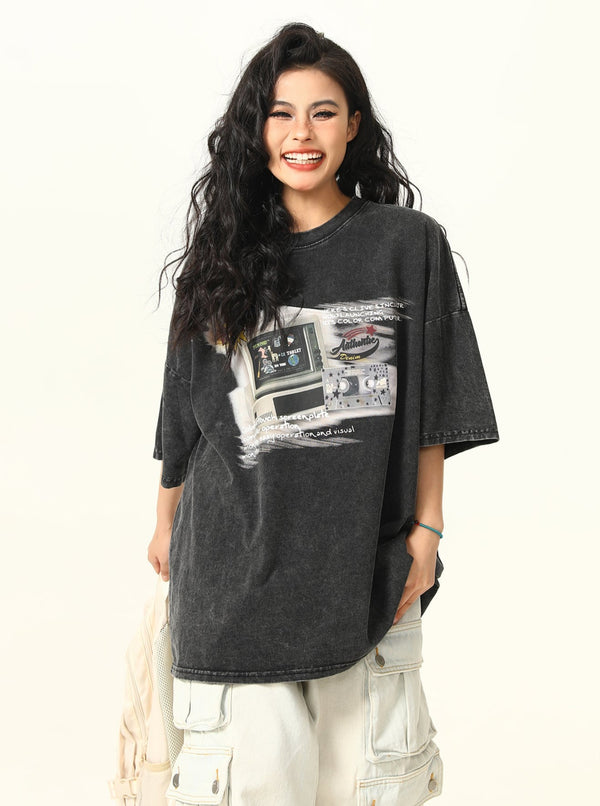 Retro TV Printed Short Sleeve T-Shirt