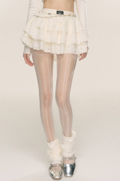 Shao Ye Eye [September 26 at 20 o'clock on sale] Shao Ye Eye Ballet Leg Essence Lace Cake Skirt Girl Early Autumn