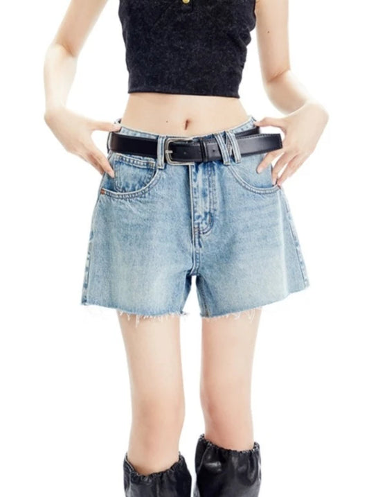 Quaste Edge Wide Leg Denim Shorts