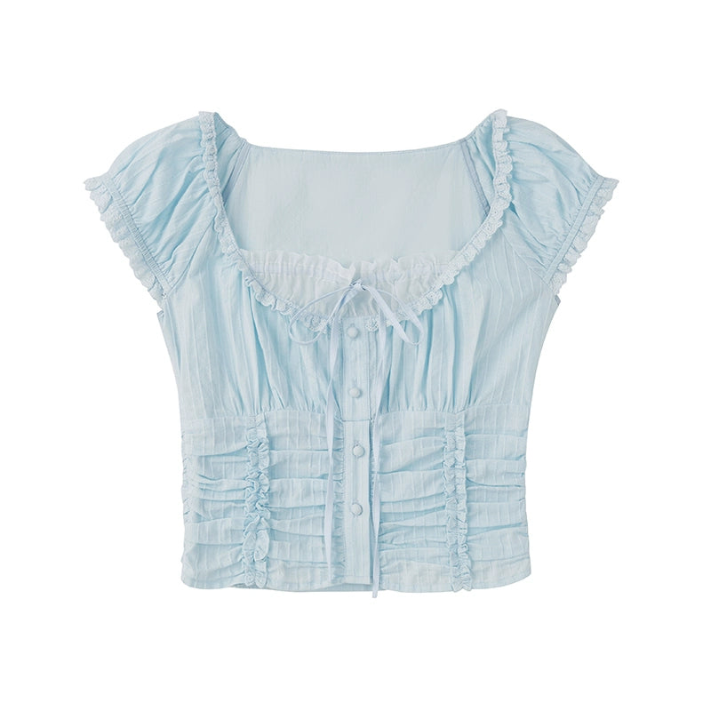 Slim-Fit Cotton Stitching Top