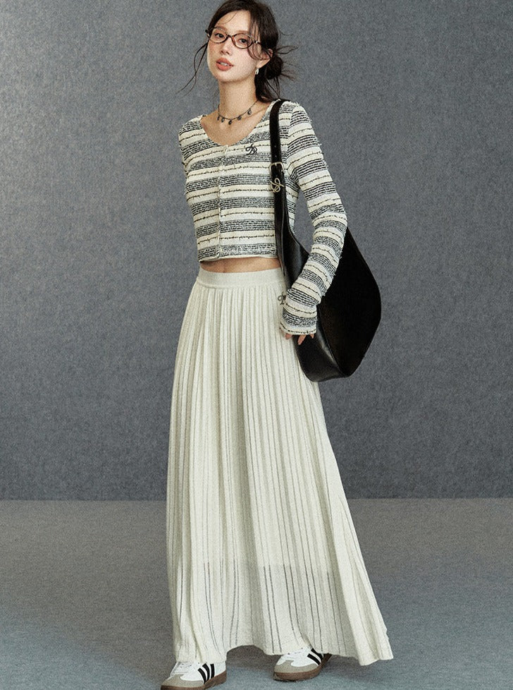 ORIGINAL WHITE MICRO A-LINE KNIT SKIRT