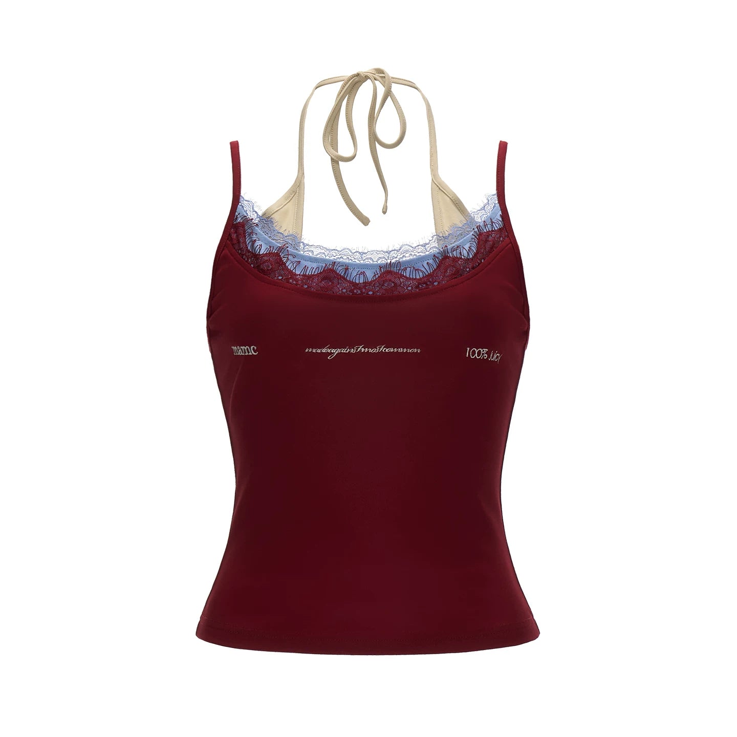 Embroidered Faux Three-Piece Camisole