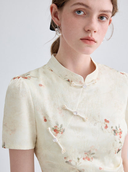 Floral Cheongsam Dress